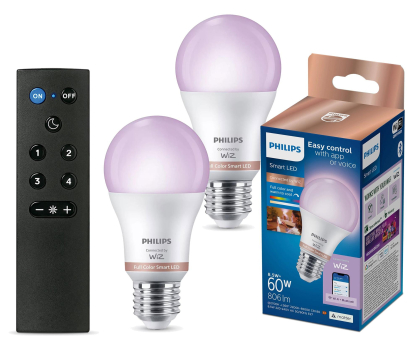 Inteligentne oświetlenie Philips Smart żarówka 60W A60 E27 2 szt. + Pilot